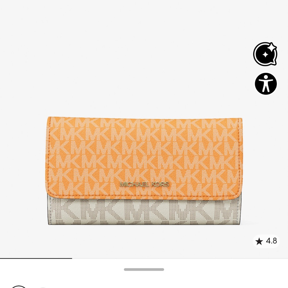 Michael Kors Orange and Beige Backpack with Wallet NWT - Picture 5 of 10